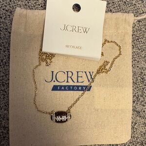 NWT JCrew Factory Pavé football charm necklace